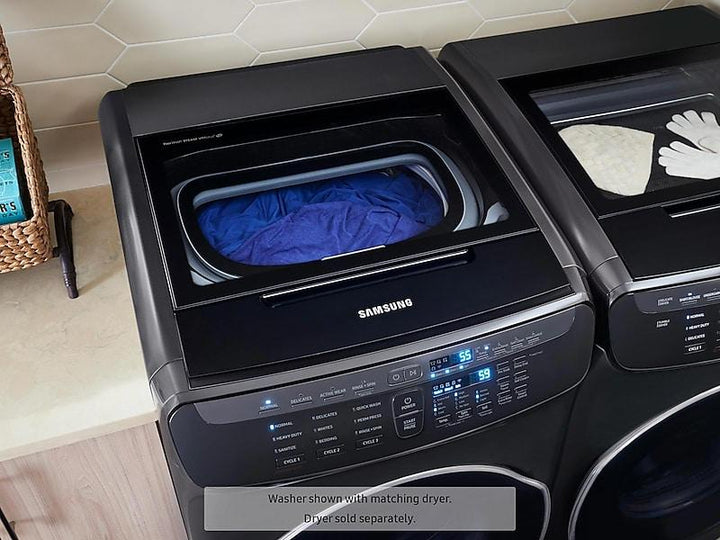 SAMSUNG WV55M9600AV 5.5 cu. ft. Smart Washer with FlexWash TM in Black Stainless Steel