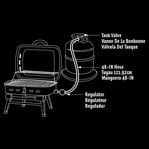 BROIL KING 68004 BRAIDED STAINLESS 4-FT HOSE