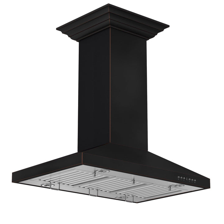 ZLINE KITCHEN AND BATH 8KL3IB36 ZLINE 36" Designer Series Oil-Rubbed Bronze Island Mount Range Hood