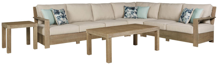 ASHLEY FURNITURE PKG011415 4-piece Outdoor Sectional With Coffee Table and End Table