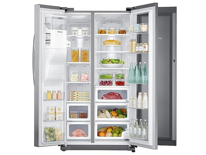 SAMSUNG RH25H5611SR 25 cu. ft. Food Showcase Side-by-Side Refrigerator with Metal Cooling in Stainless Steel