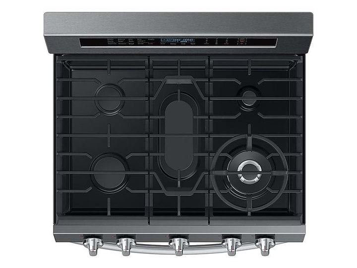 SAMSUNG NX58M6650WG 5.8 cu. ft. Freestanding Gas Range with True Convection and Steam Reheat in Black Stainless Steel