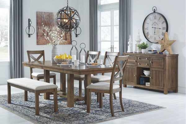 ASHLEY FURNITURE PKG000406 Dining Table and 4 Chairs and Bench