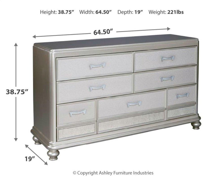 ASHLEY FURNITURE PKG007821 California King Upholstered Bed With Dresser