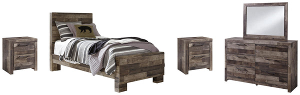 ASHLEY FURNITURE PKG003413 Twin Panel Bed With Mirrored Dresser and 2 Nightstands