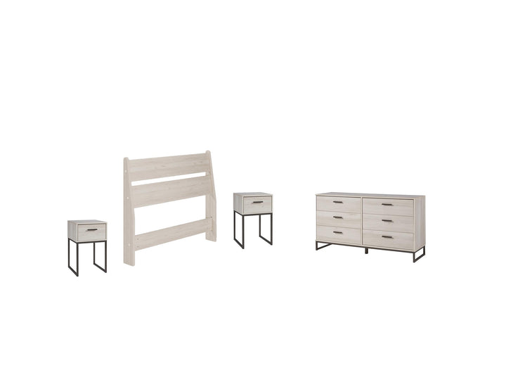 ASHLEY FURNITURE PKG009046 Twin Panel Headboard With Dresser and 2 Nightstands