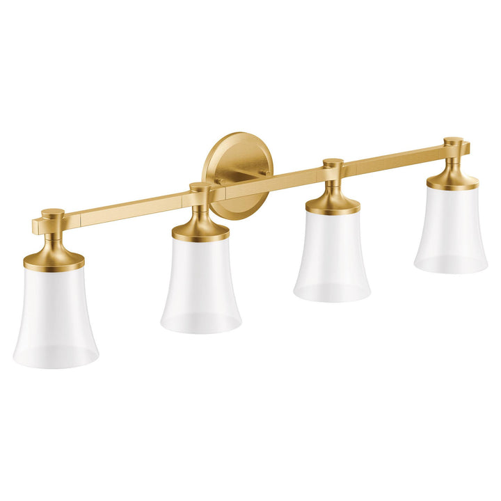 MOEN YB0364BG Flara Brushed gold four globe bath light