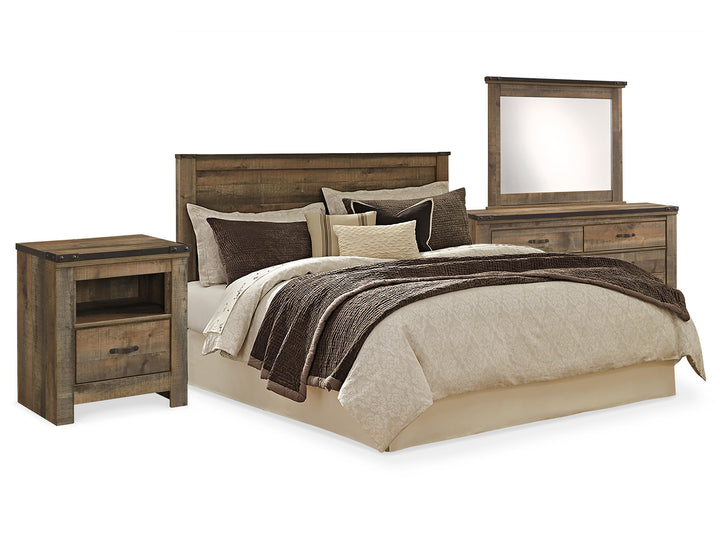 ASHLEY FURNITURE PKG014441 King/california King Panel Headboard With Mirrored Dresser and Nightstand