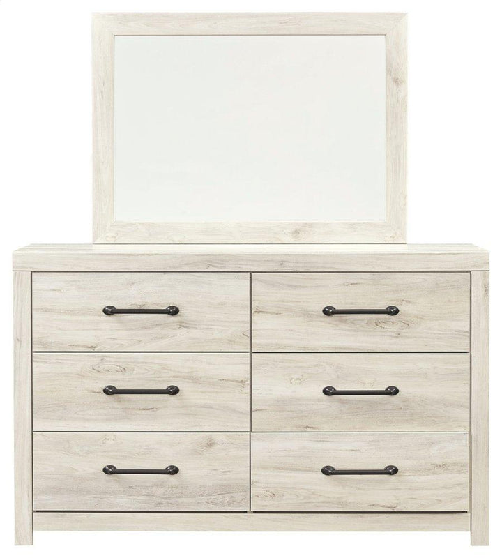 ASHLEY FURNITURE PKG002982 Twin Panel Bed With 2 Storage Drawers With Mirrored Dresser, Chest and Nightstand