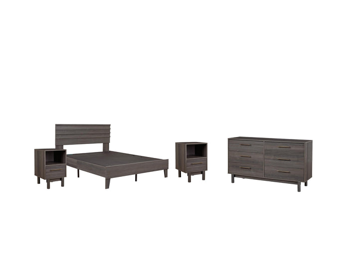 ASHLEY FURNITURE PKG008884 Full Platform Bed With Dresser and 2 Nightstands