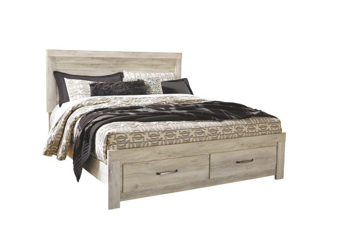 ASHLEY FURNITURE PKG004751 King Platform Bed With 2 Storage Drawers With Mirrored Dresser and 2 Nightstands