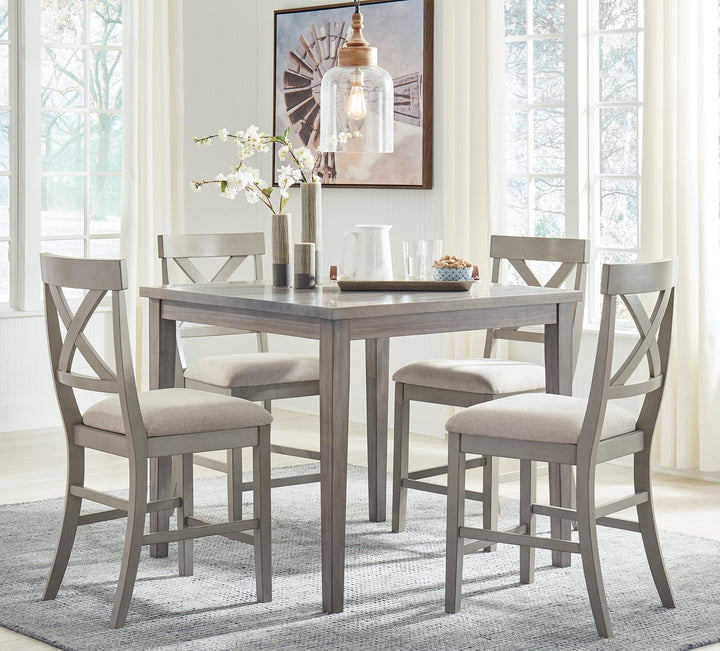 ASHLEY FURNITURE PKG002385 Counter Height Dining Table and 4 Barstools