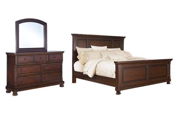 ASHLEY FURNITURE PKG006268 California King Panel Bed With Mirrored Dresser