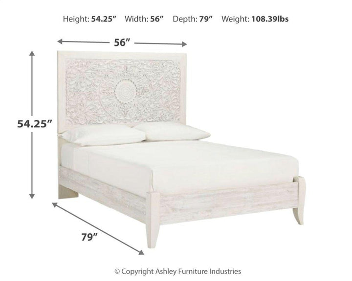 ASHLEY FURNITURE PKG002881 Full Panel Bed With Mirrored Dresser and 2 Nightstands