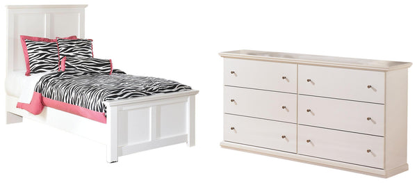 ASHLEY FURNITURE PKG002787 Queen Panel Bed With Mirrored Dresser, Chest and Nightstand