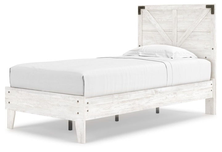 ASHLEY FURNITURE EB4121B3 Shawburn Twin Crossbuck Panel Platform Bed