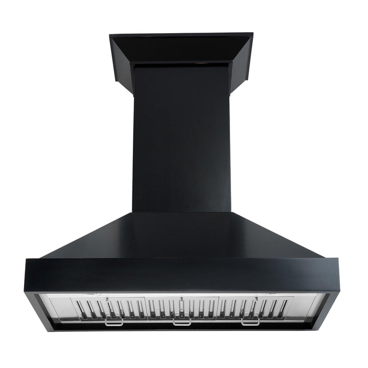 ZLINE KITCHEN AND BATH KBCC30 ZLINE Convertible Vent Wooden Wall Mount Range Hood in Black Size: 30 inch