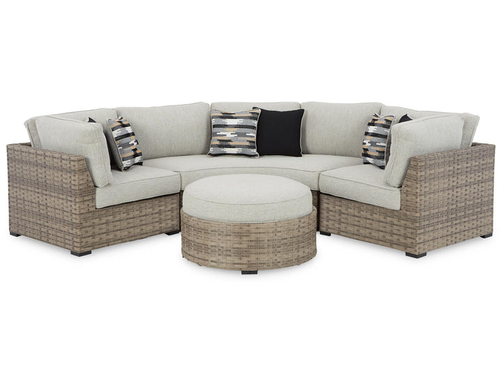 ASHLEY FURNITURE PKG014583 5-piece Outdoor Sectional With Ottoman