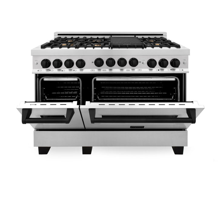 ZLINE KITCHEN AND BATH RGZ48MB ZLINE Autograph Edition 48" 6.0 cu. ft. Range with Gas Stove and Gas Oven in Stainless Steel with Accents Color: Matte Black