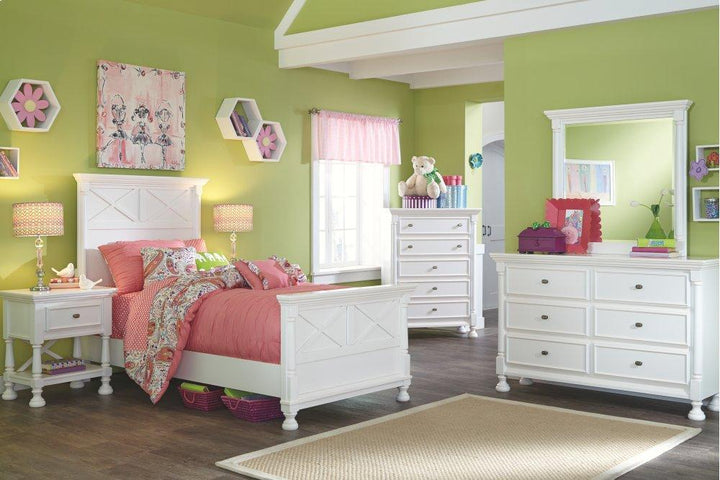 ASHLEY FURNITURE PKG005345 Twin Panel Bed With Mirrored Dresser and 2 Nightstands