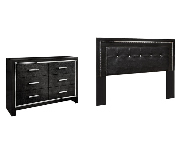 ASHLEY FURNITURE PKG002804 King/california King Upholstered Panel Headboard With Dresser