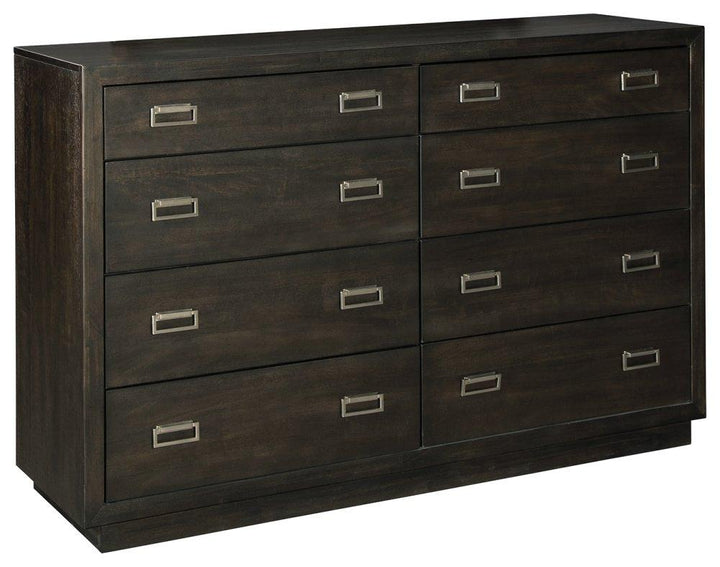 ASHLEY FURNITURE PKG006545 California King Upholstered Panel Bed With Storage With Dresser