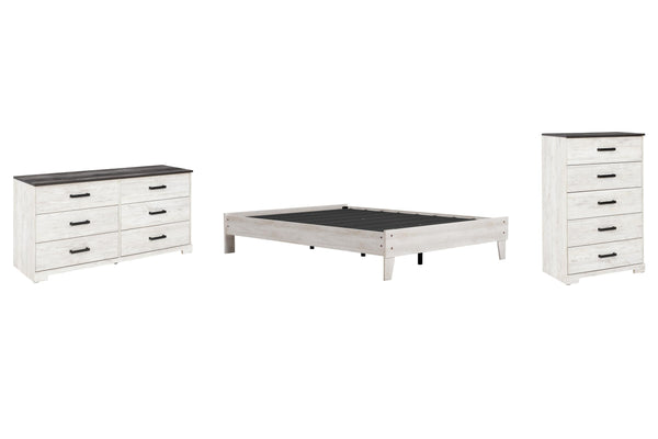 ASHLEY FURNITURE PKG009329 Queen Platform Bed With Dresser and Chest
