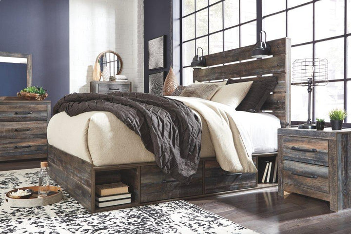 ASHLEY FURNITURE PKG003432 Twin Panel Bed With 2 Storage Drawers With Mirrored Dresser