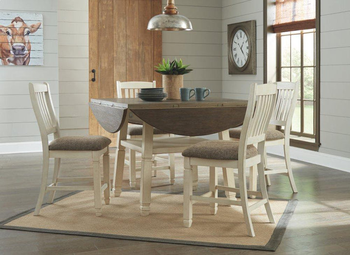 ASHLEY FURNITURE D647D6 Bolanburg Counter Height Dining Table and 4 Barstools