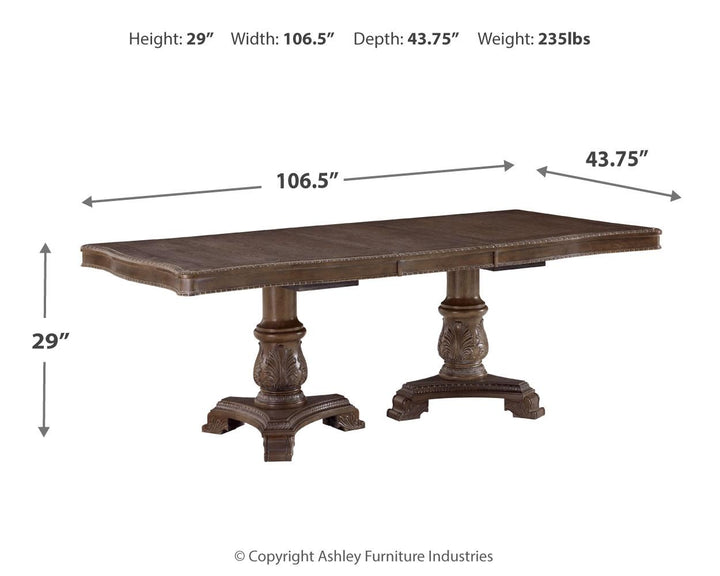 ASHLEY FURNITURE PKG002291 Dining Table and 8 Chairs With Storage