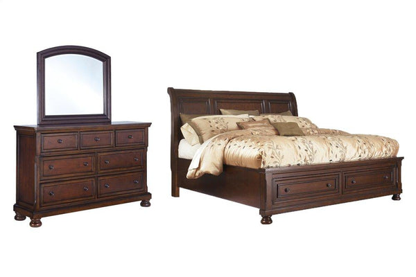 ASHLEY FURNITURE PKG006310 Queen Sleigh Bed With Mirrored Dresser