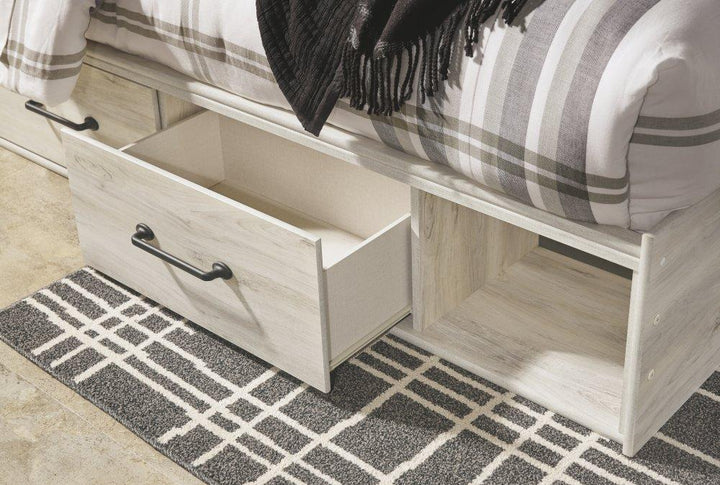 ASHLEY FURNITURE PKG003026 King Panel Bed With 4 Storage Drawers With Mirrored Dresser