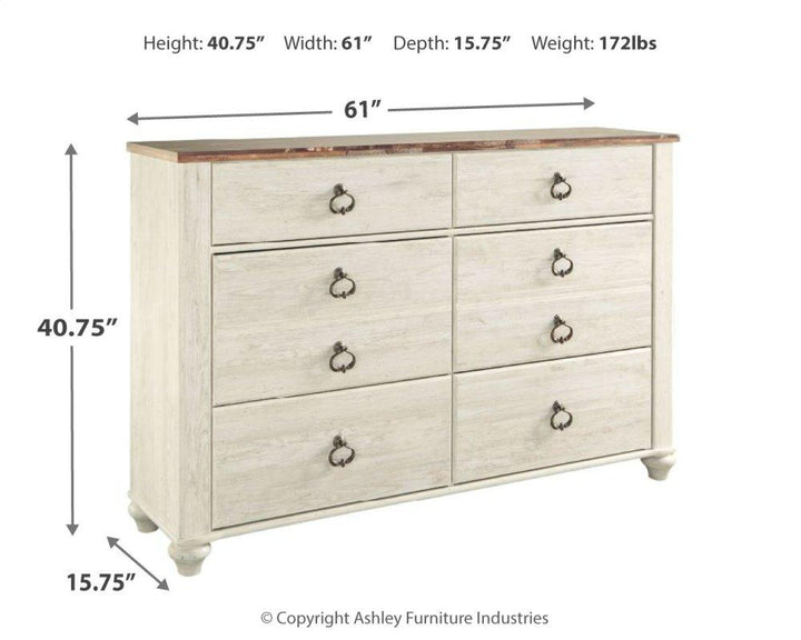 ASHLEY FURNITURE PKG004278 Twin Panel Headboard With Dresser