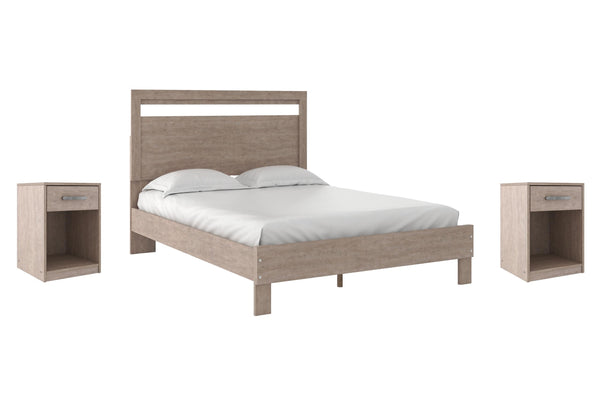 ASHLEY FURNITURE PKG012226 Queen Panel Platform Bed With 2 Nightstands