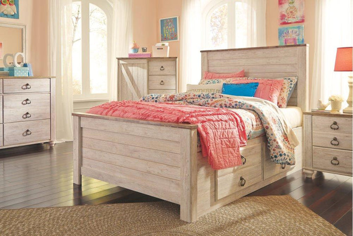 ASHLEY FURNITURE B267B22 Willowton Full Panel Bed With 2 Storage Drawers