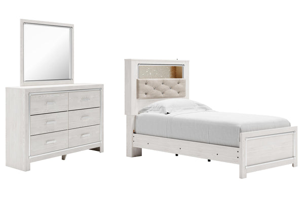 ASHLEY FURNITURE PKG010610 Twin Panel Bookcase Bed With Mirrored Dresser