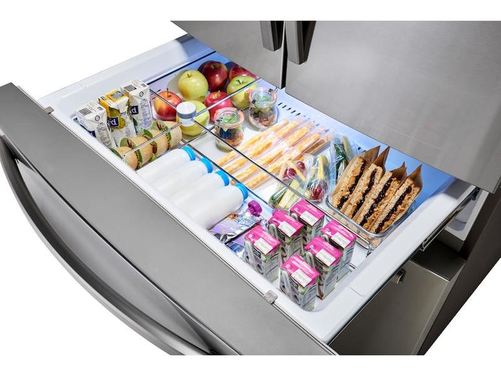 SAMSUNG RF22R7351SR 22 cu. ft. Food Showcase Counter Depth 4-Door French Door Refrigerator in Stainless Steel