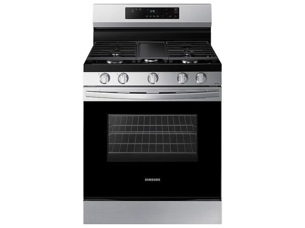 SAMSUNG NX60A6111SS 6.0 cu. ft. Smart Freestanding Gas Range with Integrated Griddle in Stainless Steel