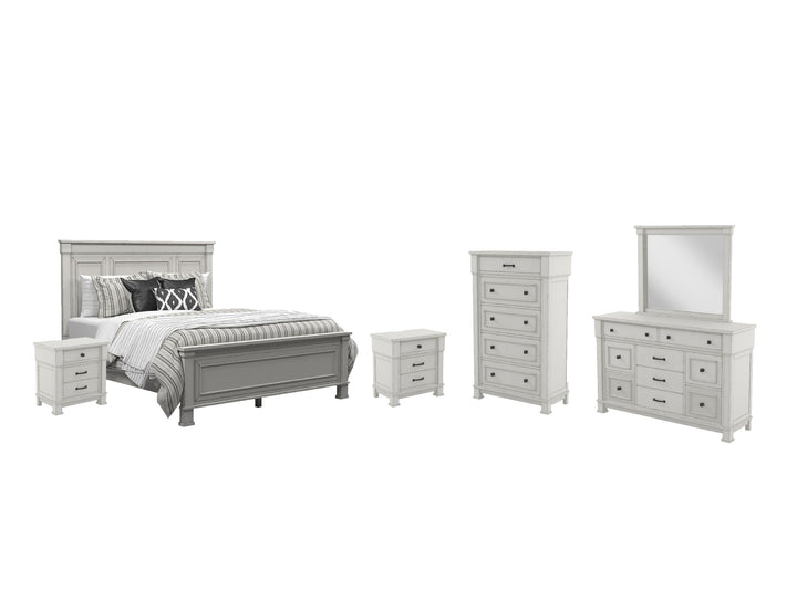 ASHLEY FURNITURE PKG006084 California King Panel Bed With Mirrored Dresser, Chest and 2 Nightstands