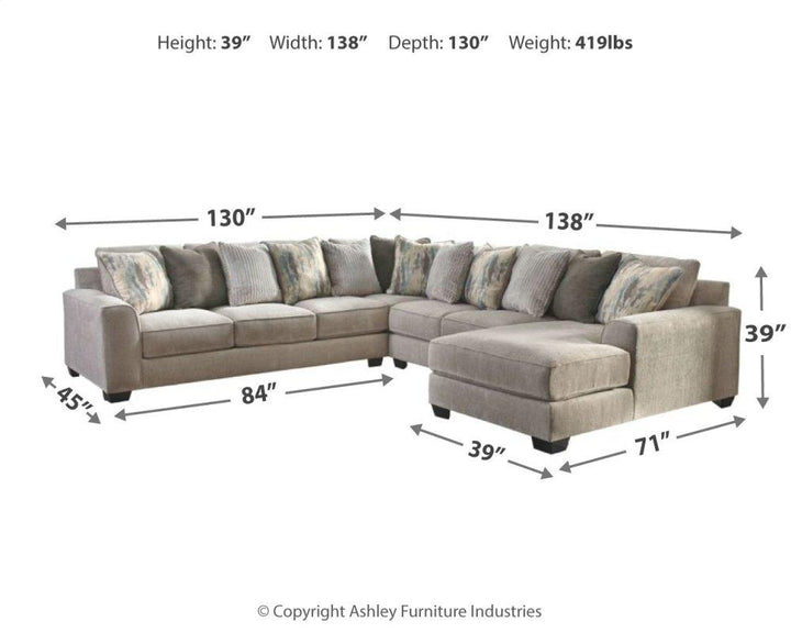 ASHLEY FURNITURE PKG001212 4-piece Sectional With Ottoman