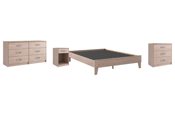 ASHLEY FURNITURE PKG009231 Queen Platform Bed With Dresser, Chest and Nightstand