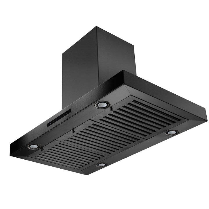 ZLINE KITCHEN AND BATH BSKE2IN30 ZLINE Convertible Island Mount Range Hood in Black Stainless Steel Size: 30 Inch