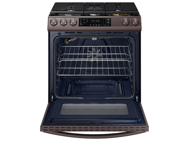 SAMSUNG NX60T8511ST 6.0 cu ft. Smart Slide-in Gas Range with Air Fry in Tuscan Stainless Steel