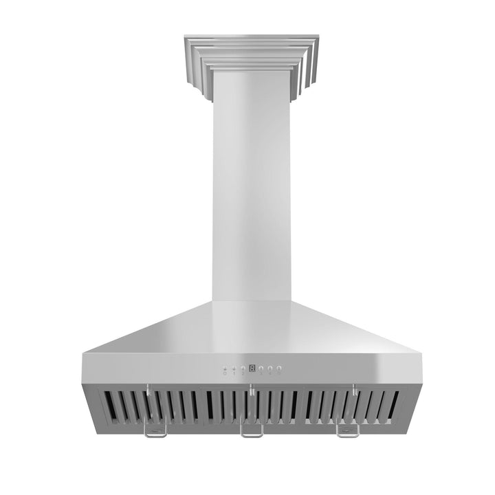 ZLINE KITCHEN AND BATH KL3CRN30 ZLINE Convertible Vent Wall Mount Range Hood in Stainless Steel with Crown Molding Size: 30 Inch