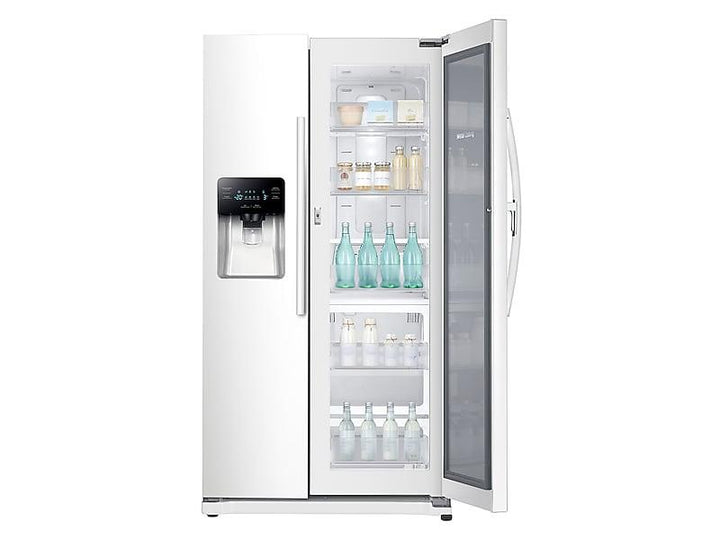 SAMSUNG RH25H5611WW 25 cu. ft. Food Showcase Side-by-Side Refrigerator with Metal Cooling in White