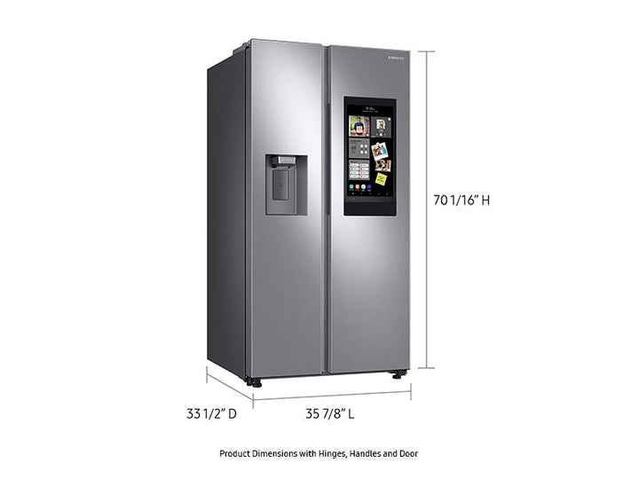 SAMSUNG RS27T5561SR 26.7 cu. ft. Large Capacity Side-by-Side Refrigerator with Touch Screen Family Hub TM in Stainless Steel