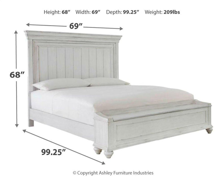 ASHLEY FURNITURE PKG007941 Queen Panel Bed With Storage With Mirrored Dresser, Chest and 2 Nightstands