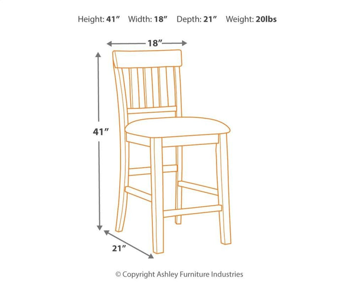 ASHLEY FURNITURE PKG002071 Counter Height Dining Table and 4 Barstools