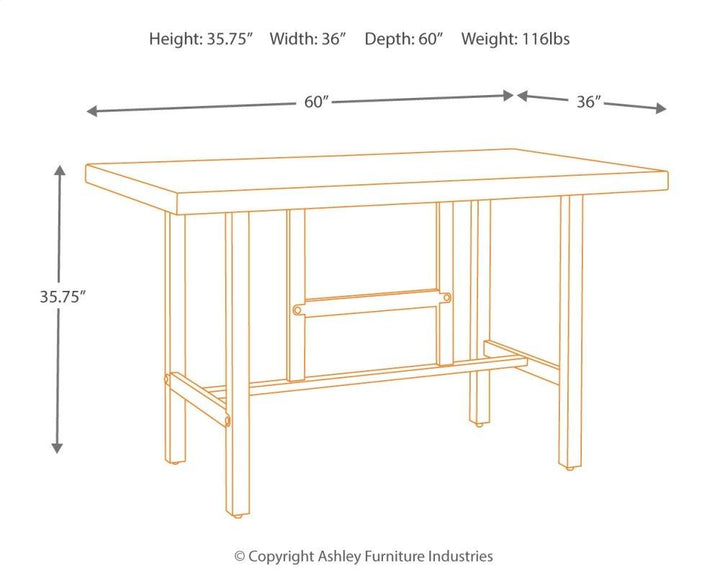 ASHLEY FURNITURE PKG000125 Counter Height Dining Table and 2 Barstools and 2 Benches