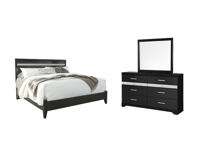 ASHLEY FURNITURE PKG007667 King Panel Bed With Mirrored Dresser